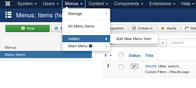 menu item creation