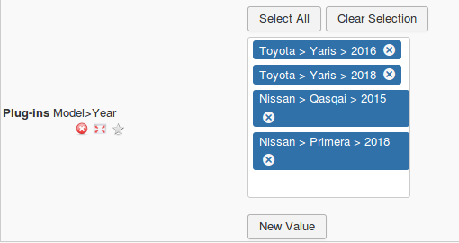 dependent custom fields admin product assignment
