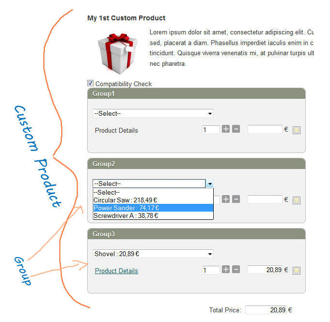 custom product explanation